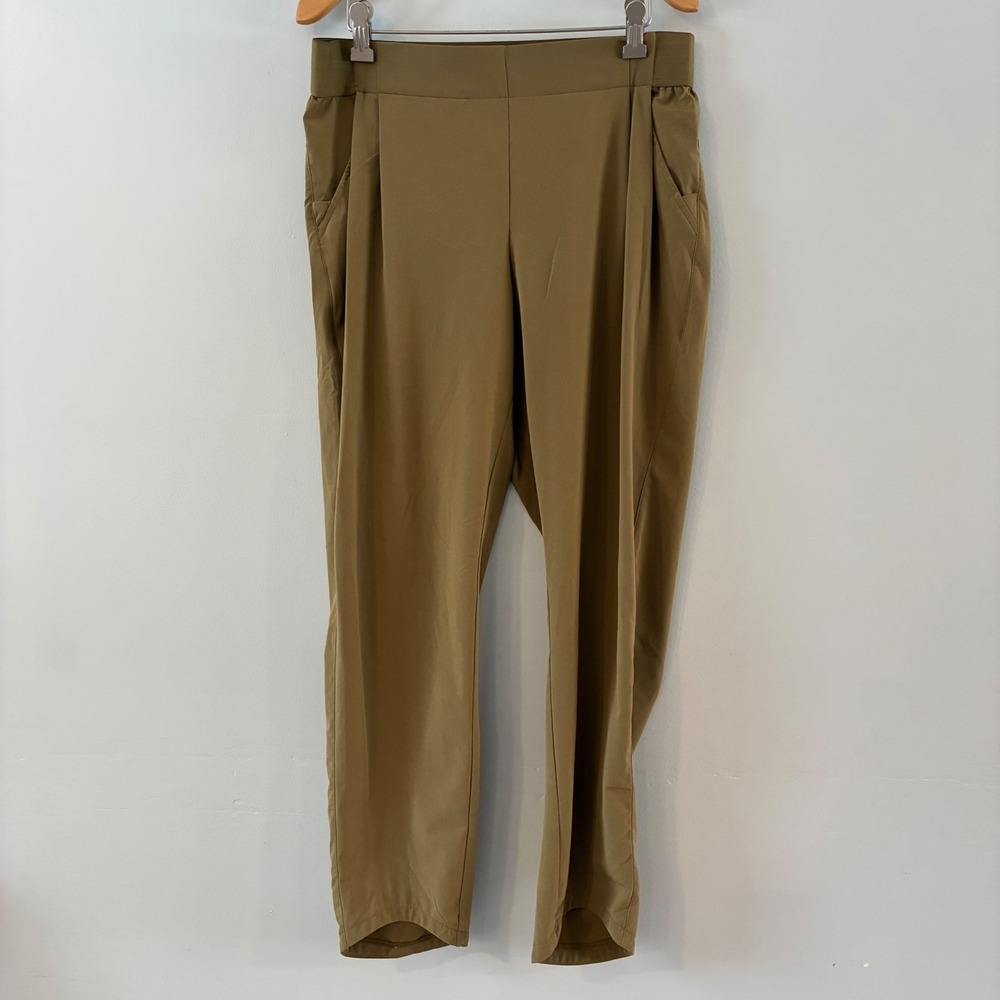 All in Motion Mens Olive Green Stretch Woven Tapered Pants Sz M Pocketed Active